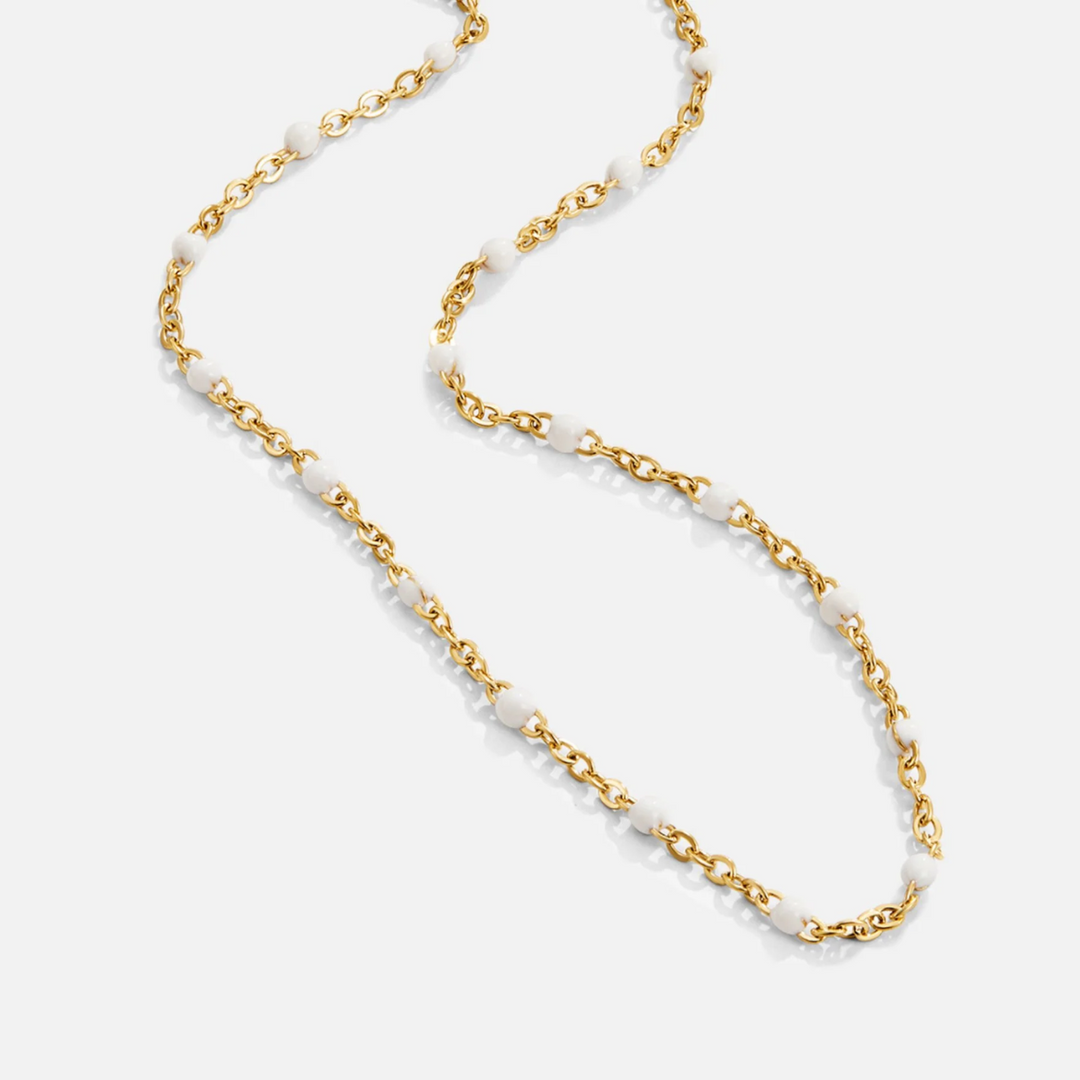 COLAR DE BOLAS BRANCAS MILA