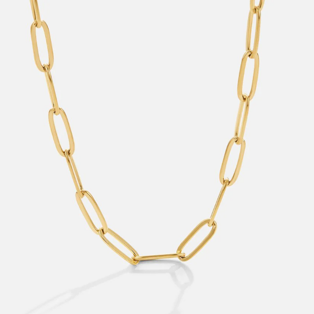 COLAR DE CLIP DE PAPEL DOURADO