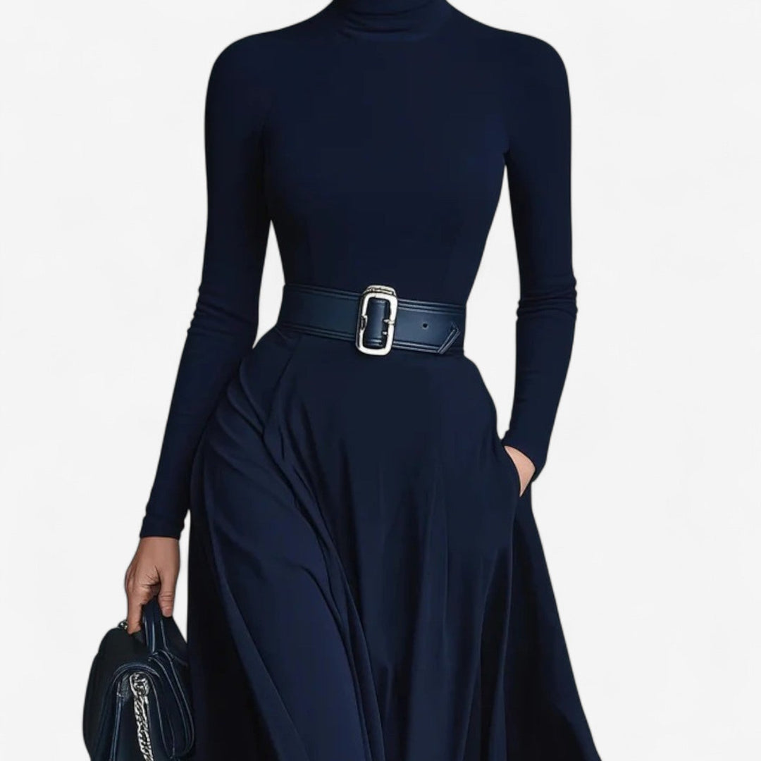 Yvelise™ Robe Maxi com Gola Alta