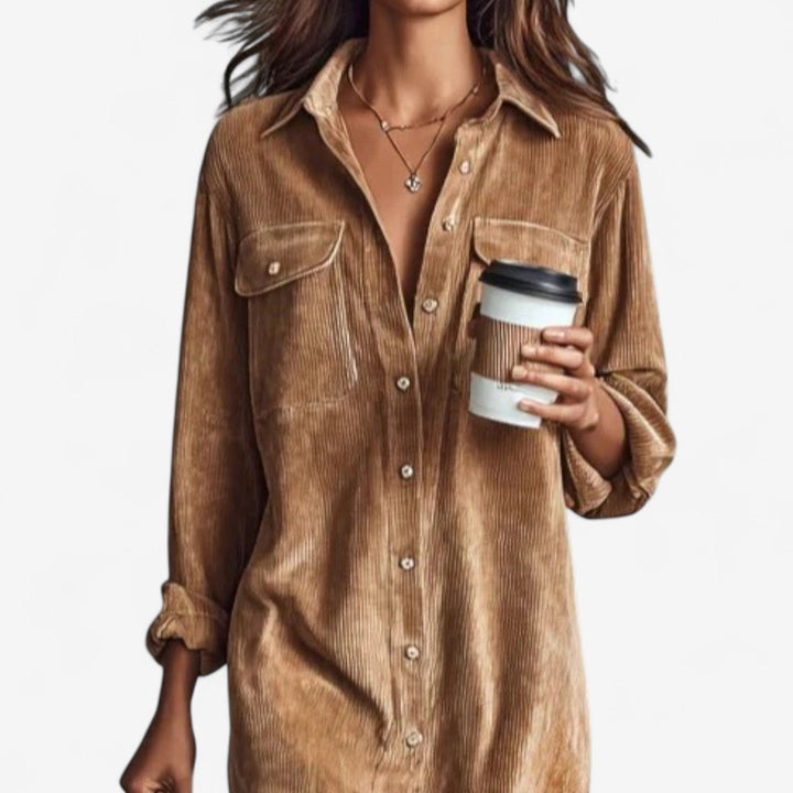 Anastacia™ Midi Ampla em Veludo Cotelê