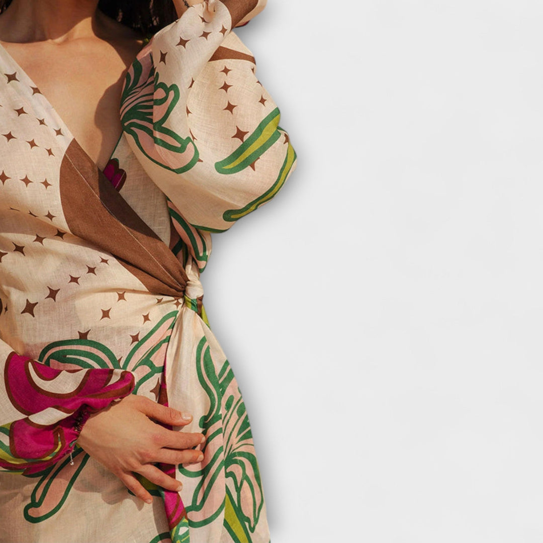 Tracey - Vestido Maxikleid com Amarração