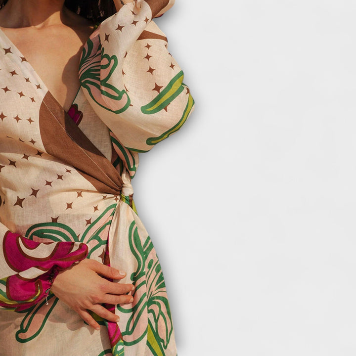 Tracey - Vestido Maxikleid com Amarração