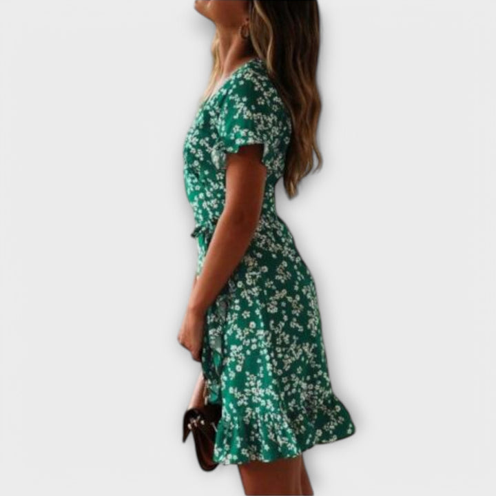 Nilsine - Vestido Boho Curto em Verde