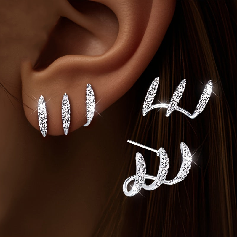 Brincos Elegantes com Strass em Três Garras