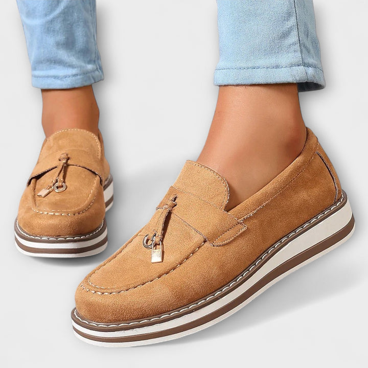 Halo – Sapatos casuais slip-on com bicos arredondados