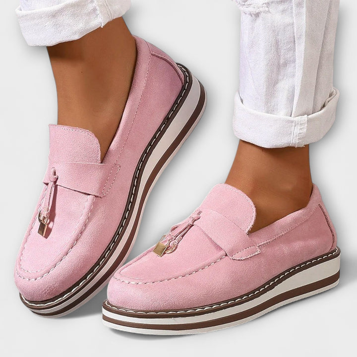 Halo – Sapatos casuais slip-on com bicos arredondados