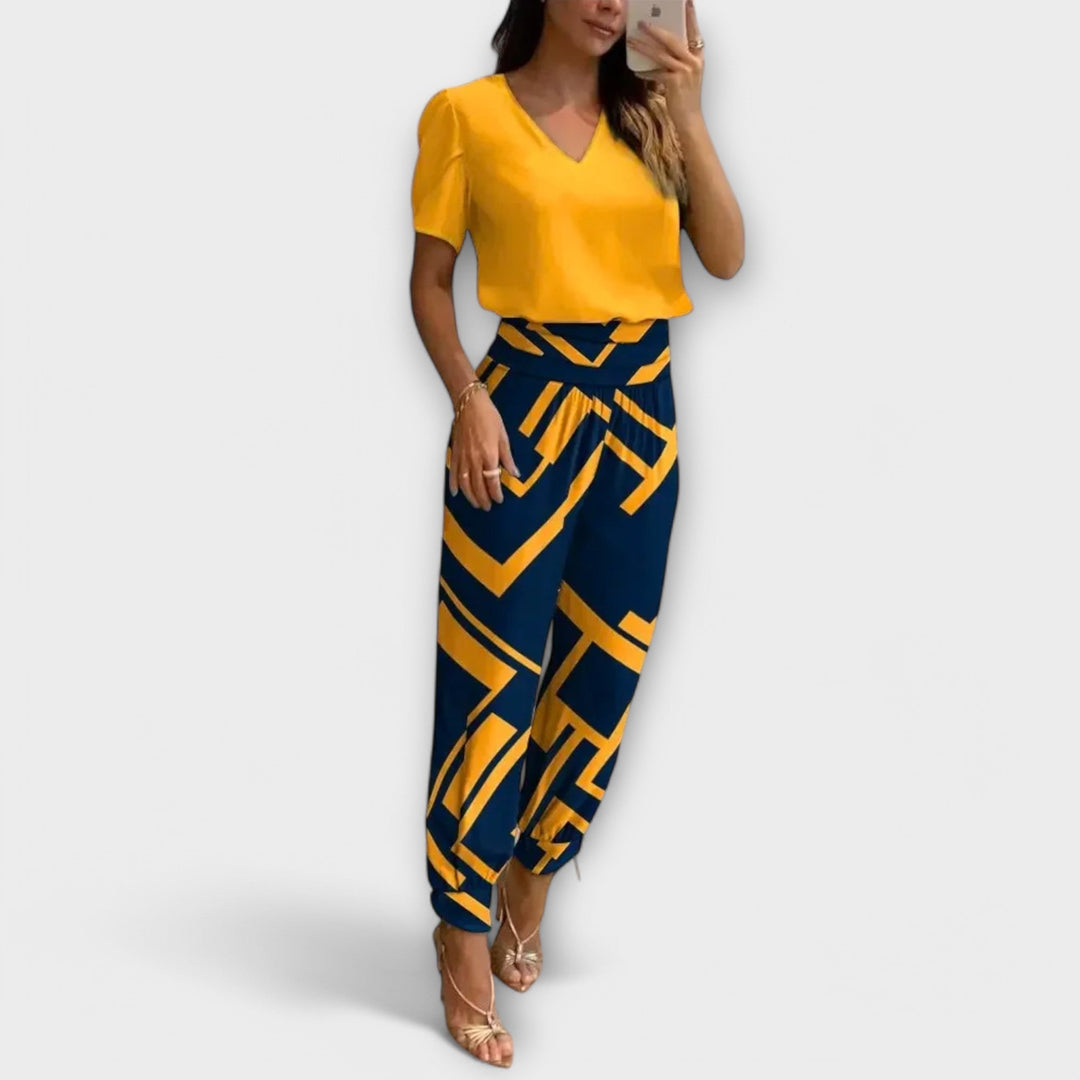 Irmelin – Conjunto Elegante com Blusa e Calça