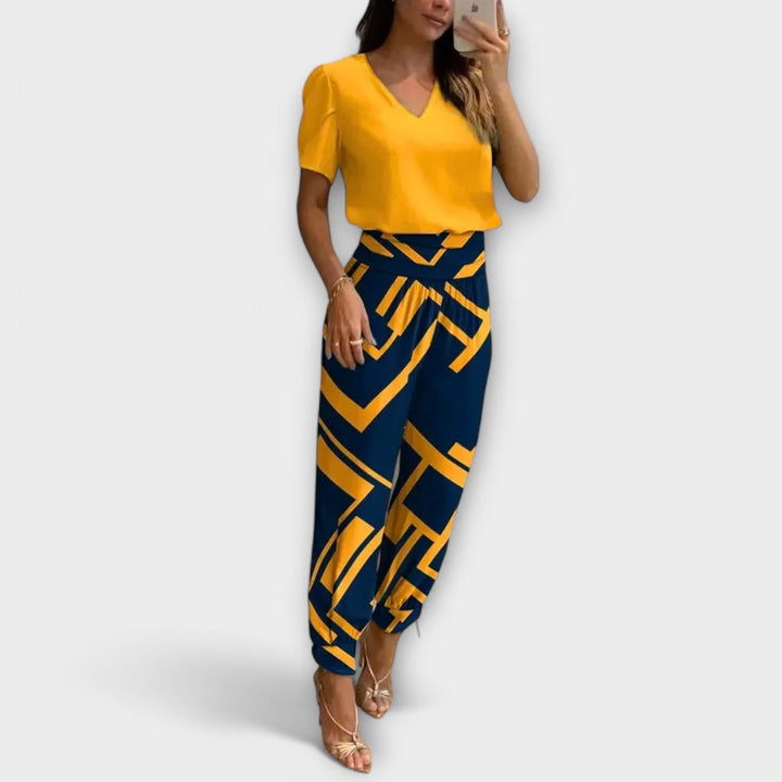 Irmelin – Conjunto Elegante com Blusa e Calça