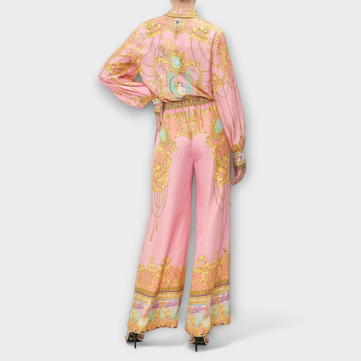 Sage - Conjunto de Camisa Relaxada de Sereia e Calças com Cintura Elástica