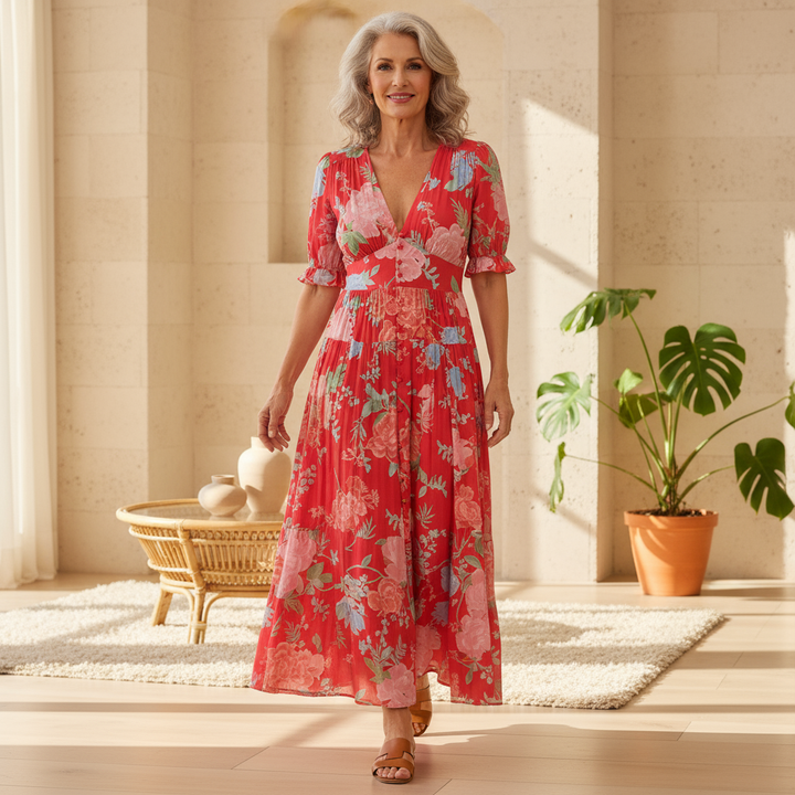 Rosae | Vestido Maxi Floral Vibrante – Sinta-se Linda, Sem Esforço
