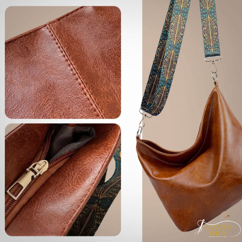 Charme Vintage da Chelsey | Bolsa de Ombro em Couro